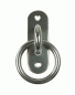 Preview: Edelstahl Augplatte / Wandhaken mit Ring, schmal, D9 -  100 x 33mm, V2A