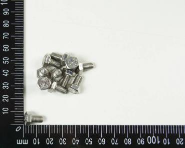 10x Edelstahl Sechskantschraube, M6x10mm, V4A