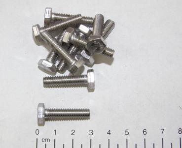 10x Edelstahl Sechskantschraube, M6x25mm, V2A