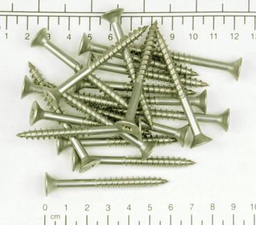 20x Edelstahl Holzschraube, Senkkopf, Kreuzschlitz, 6x60mm, V2A