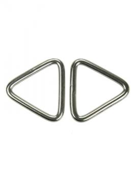 2x Edelstahl Triangel Ringe, Dreieck, geschweißt, 6x40 mm, V4A, rostfrei