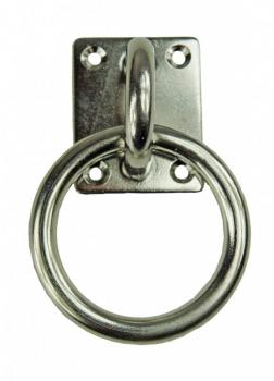 Edelstahl Deckenhaken / Wandhaken mit Ring, D12 x 70 x 50mm, Ring 90mm, V4A