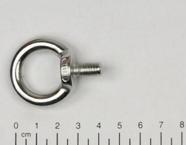 Ringschraube / Augbolzen, metrisches Gewinde, M8 x 13mm, L=45mm, Edelstahl V4A