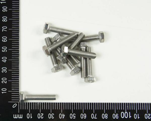 10x Edelstahl Sechskantschraube, M6x30mm, V4A