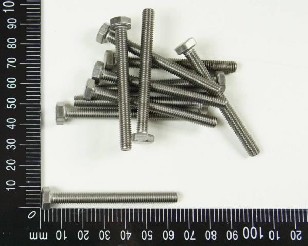 10x Edelstahl Sechskantschraube, M6x60mm, V4A