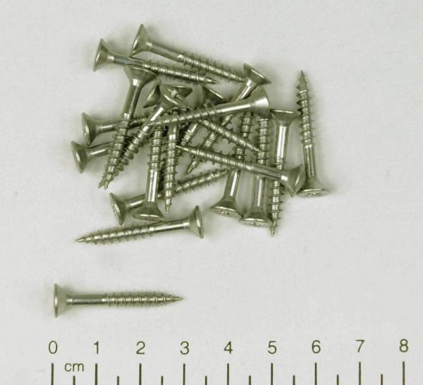 20x Edelstahl Holzschraube, Senkkopf, Kreuzschlitz, 4x30mm, V2A