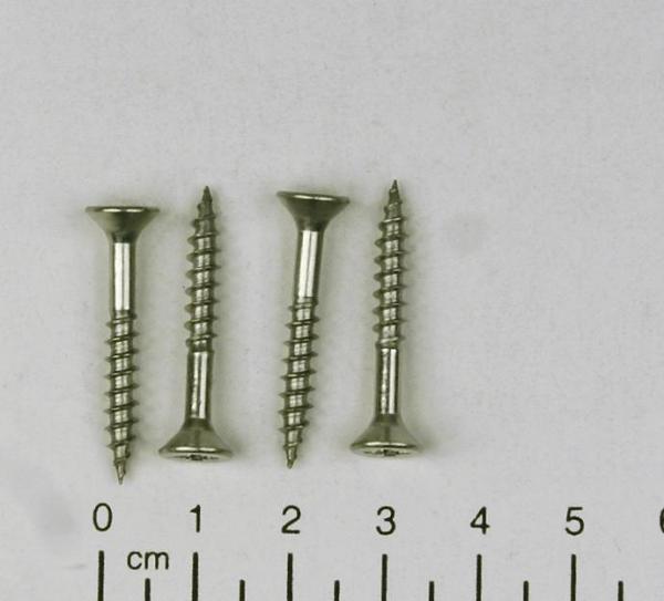 4x Edelstahl Holzschraube, Senkkopf, Kreuzschlitz, 4x30mm, V2A